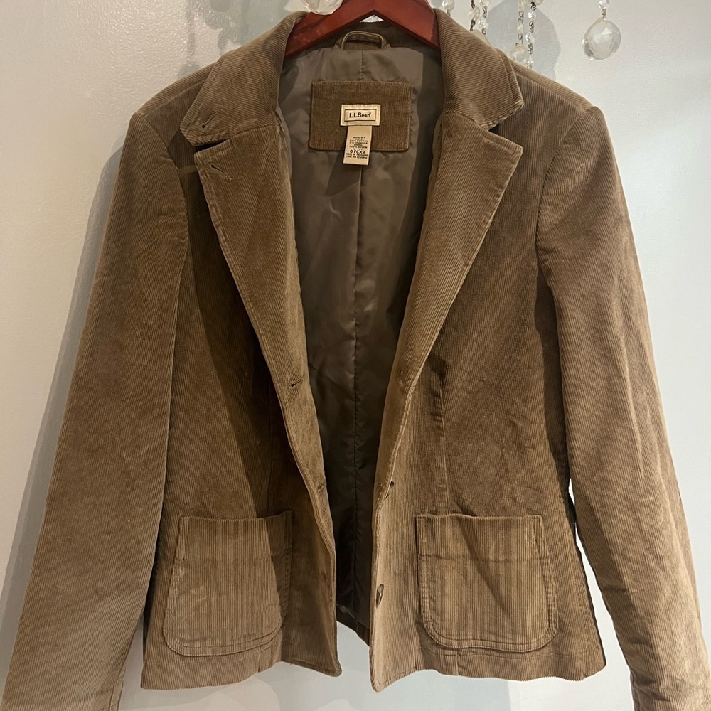 L.L. Bean Women's Tan Corduroy Blazer - Picture 2 of 6